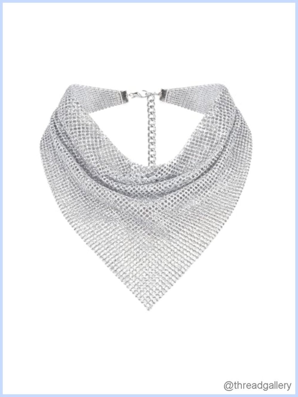 Sequin Triangle Scarf Necklace Punk Chain Neckerchief Party Accessory